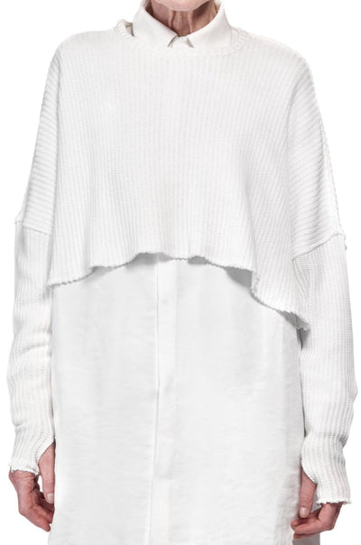 SARAH CROPPED SWEATER - WHITE